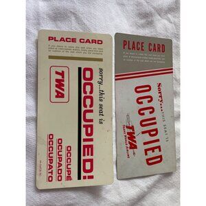 Vintage TWA Place Cards Occupied Airline Memorabilia